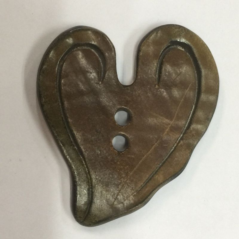 HJerteknapp brun   - 60x47mm