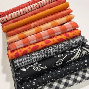 Glade oransje/lakserød og litt til 10x30cm