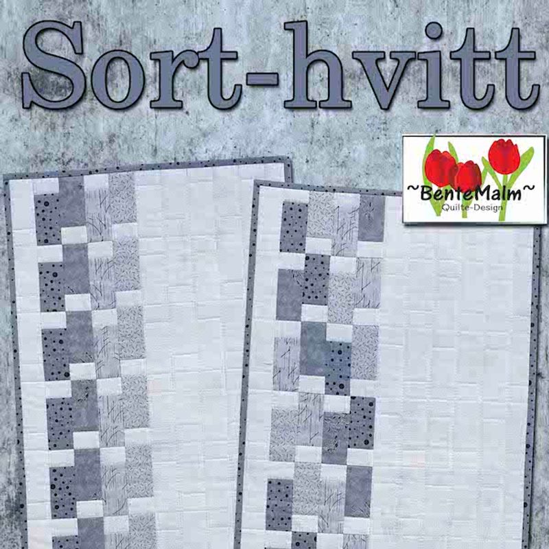 Sort-hvitt - mønster på løper i 2 variasjoner