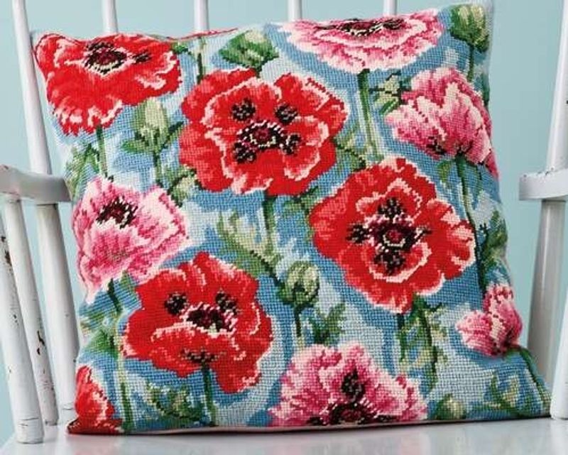 Valmue pute 39x29cm - KIT 