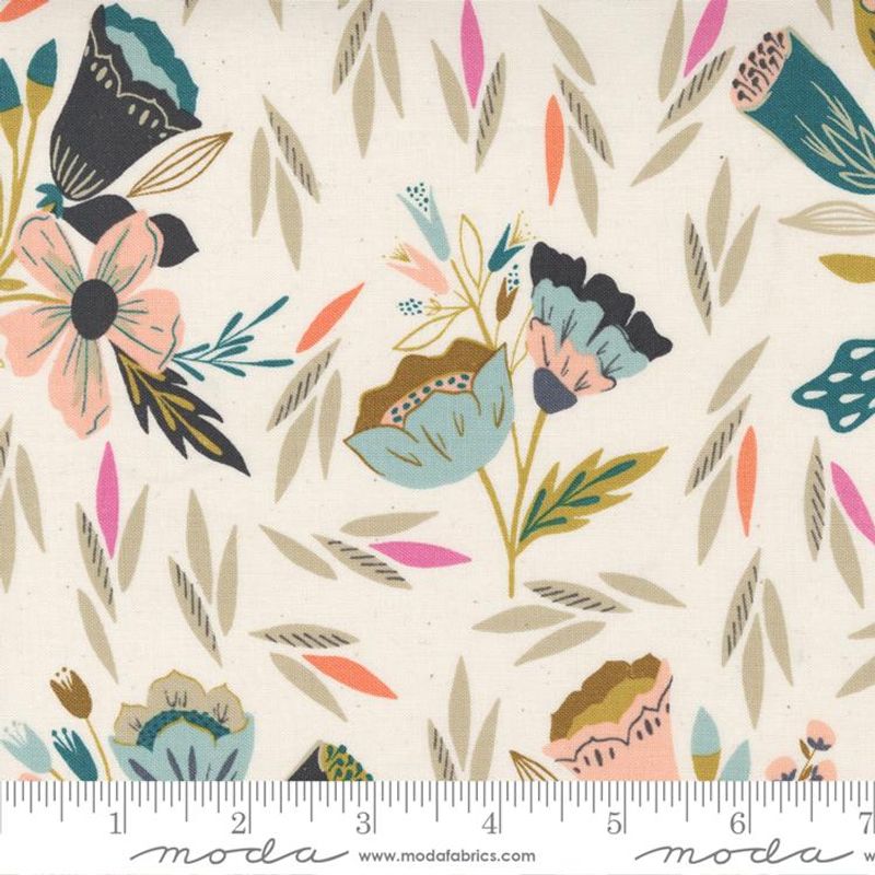Songbook , a new page - blomstertrykk på naturfarget bunn